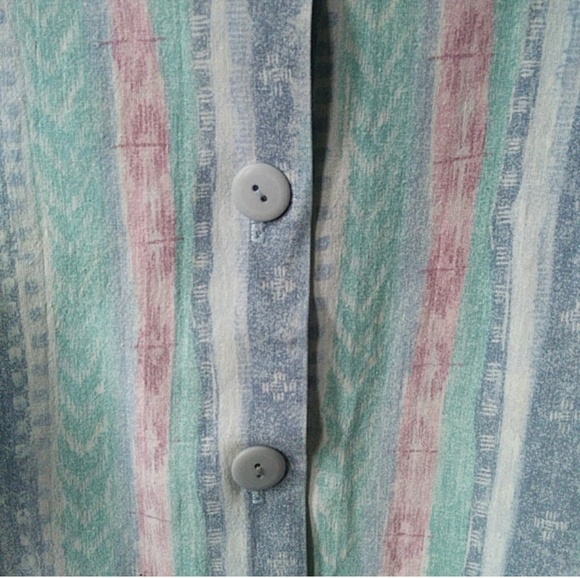 Vintage Denim Republic Short Sleeve Striped Button - Picture 2 of 4